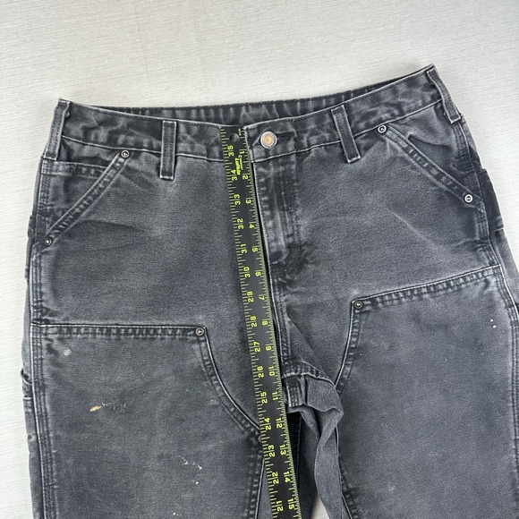 Vtg Y2K Carhartt Double Knee Carpenter Pants Womens 8 Relaxed Fit Black 32x29.5 - Picture 13 of 16